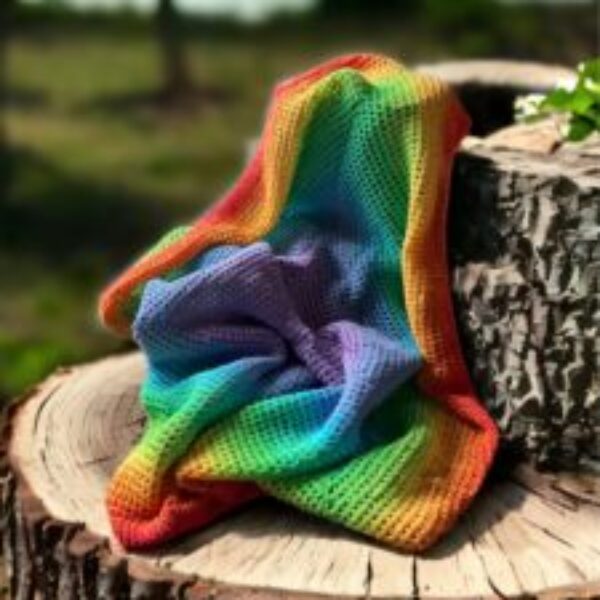 Crochet baby blanket (rainbow)