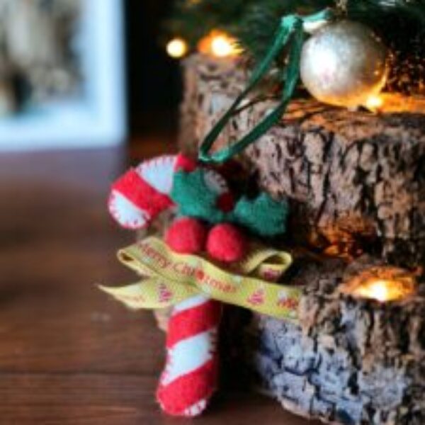 felt candy cane decoration