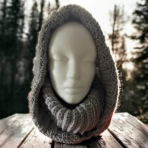Crochet hooded cowl