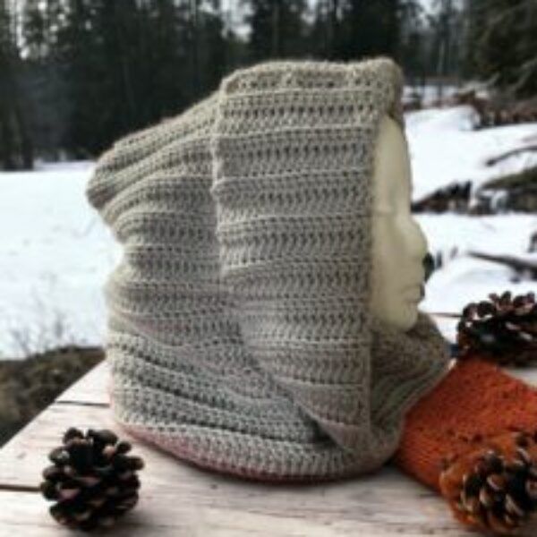 Crochet hooded cowl