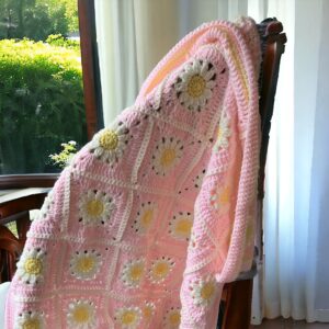 Crochet daisy blanket