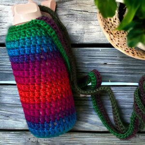 Crochet 500ml water bottle carrier