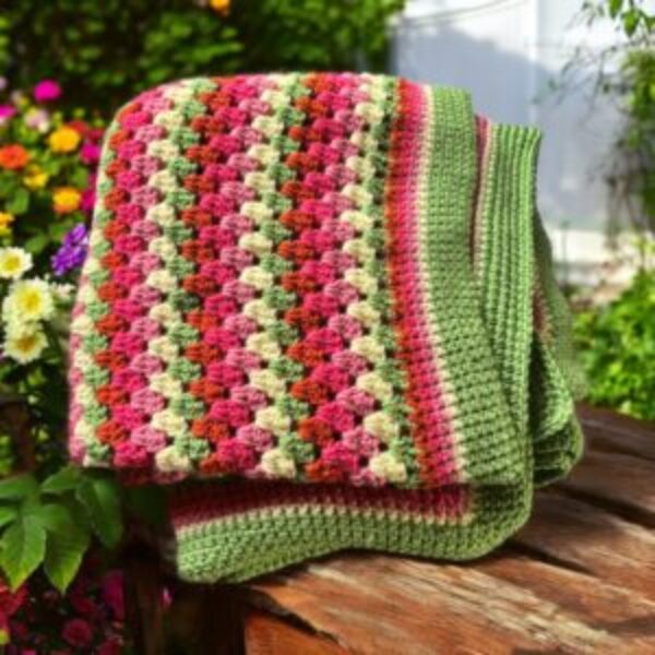 Crochet cot/pram cover blanket