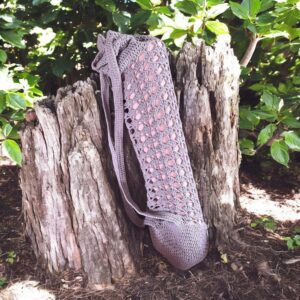 Hand crochet yoga mat carrier